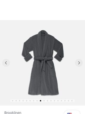 Brooklinen Super Plush Robe Charcoal Gray 100% Turkish Cotton M New with Tags